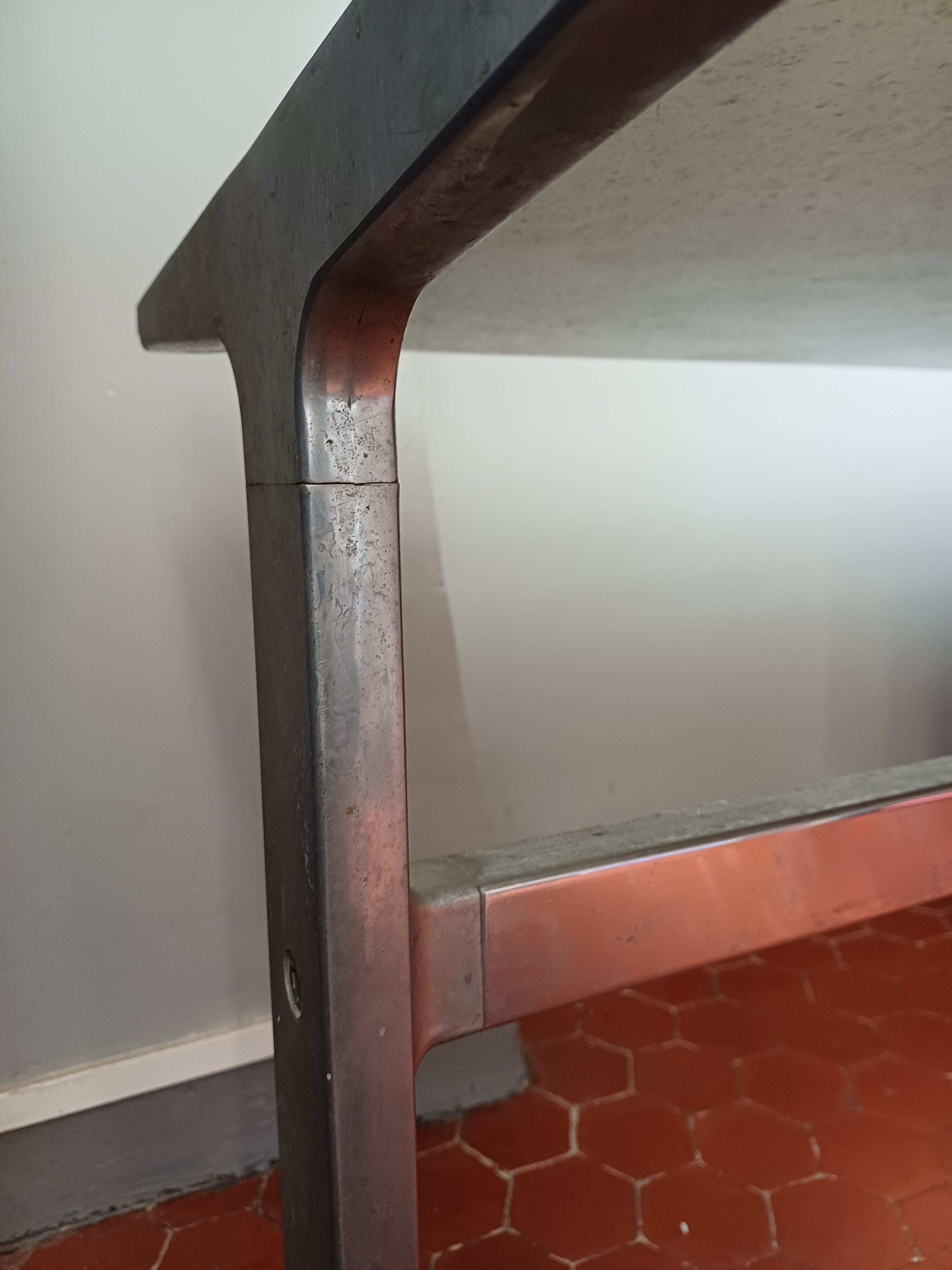 Bureau design vintage plateau verre style etienne fermigier 1970