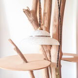 White opaline glass Clichy lamp, vintage pendant light