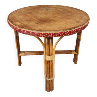 Vintage table coffee table bamboo/rattan side table
