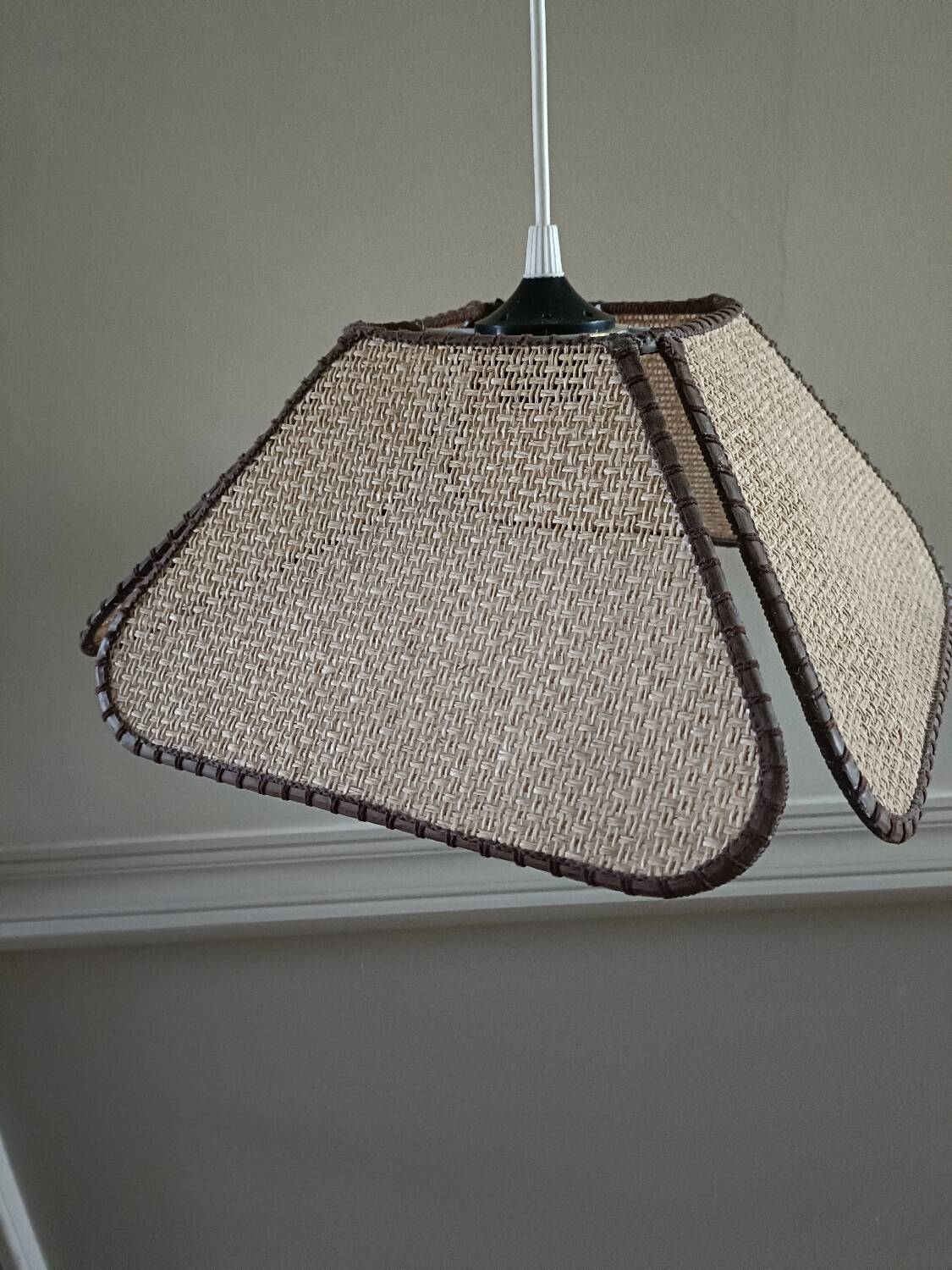 Vintage rattan blade pendant light