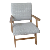 Teak armchair and fabric