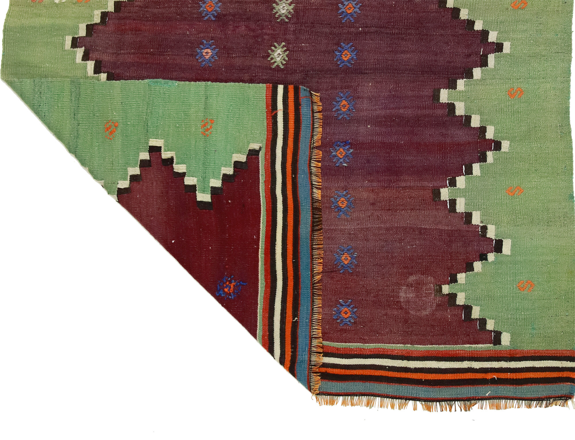 Anatolian handmade kilim rug 193 cm x 143 cm