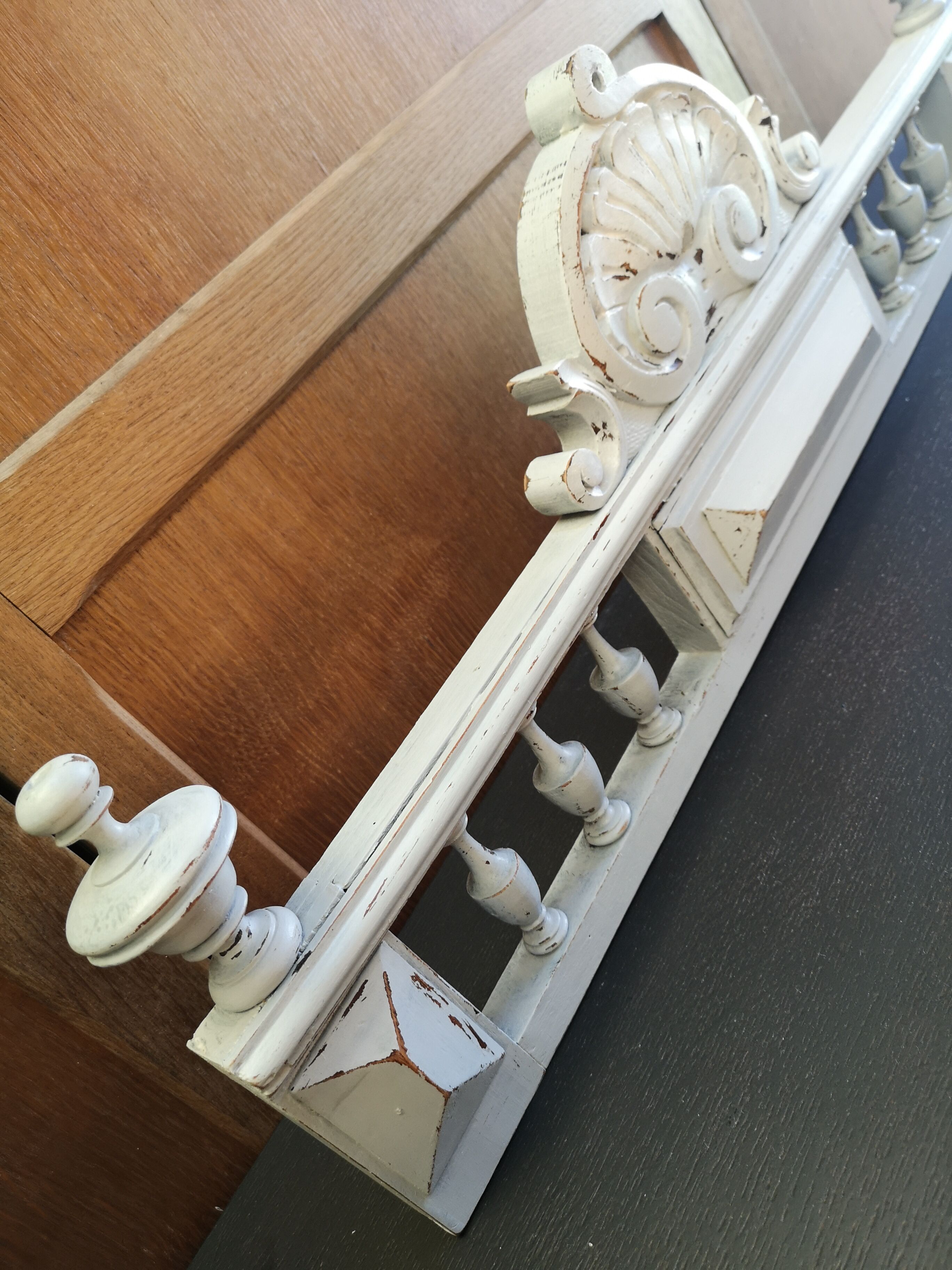 Fronton patina shabby chic gustavian ancient 73.5 cm