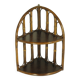 Rattan corner wall shelf