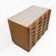 Carved Oak Italian Sideboard with Travertine Top