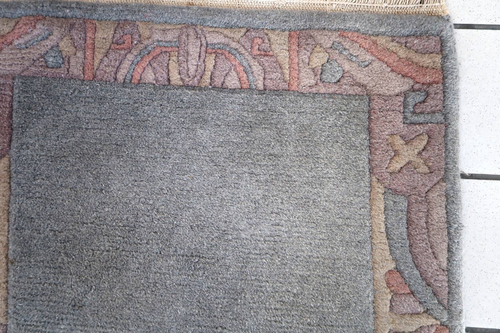 Tapis Vintage Khaden Tibétain en Laine (75cm x 136cm), Années 1970, Éléganc