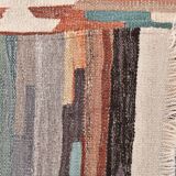 Large Woll Kilim Rug, Red Vintage Turkish kilim carpet 260x360 cm