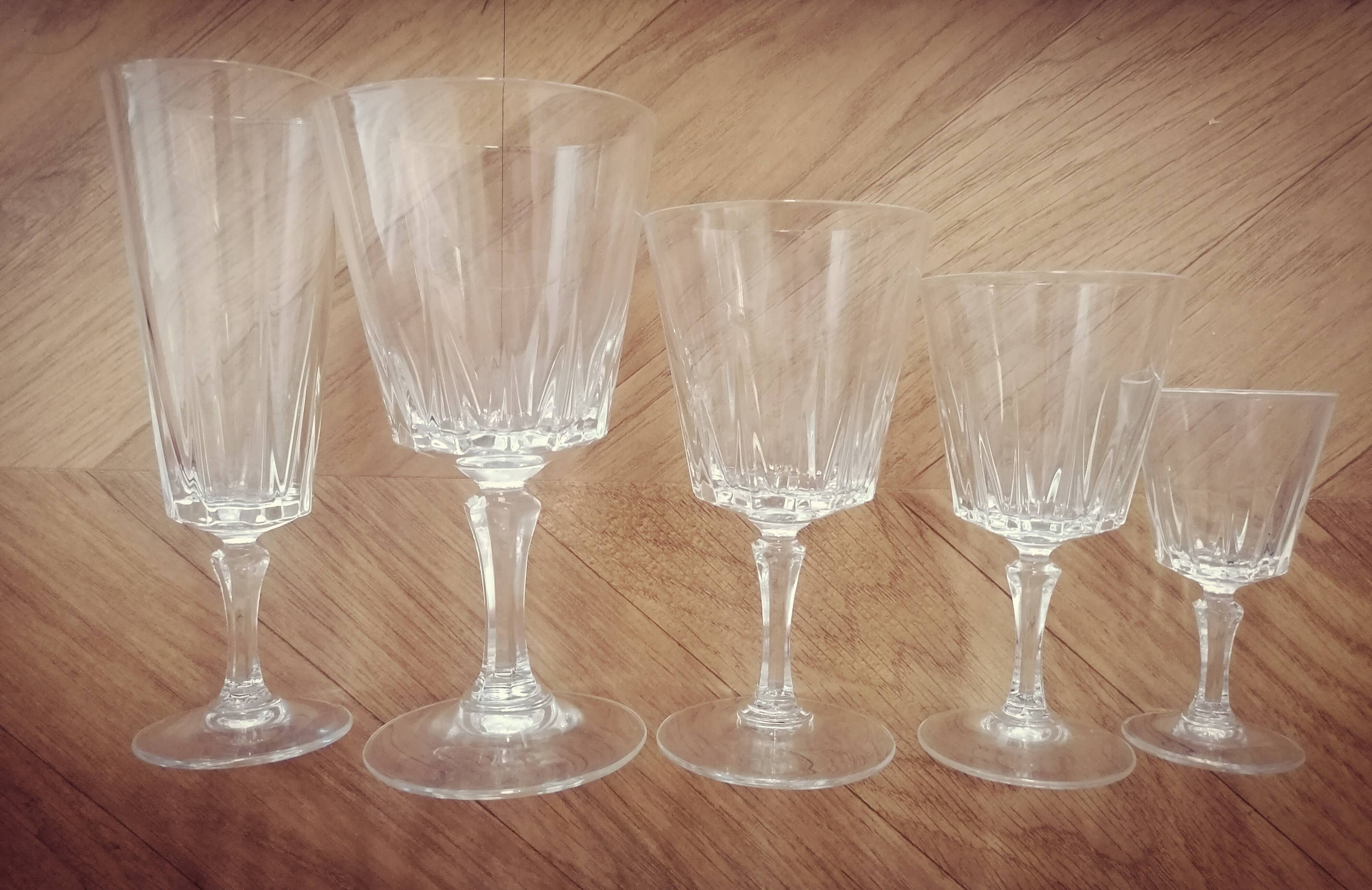 Lot verres en cristal