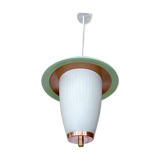 Vintage pendant lamp 50 years, opaline copper green