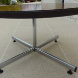 VINTAGE round coffee table in metal and wood