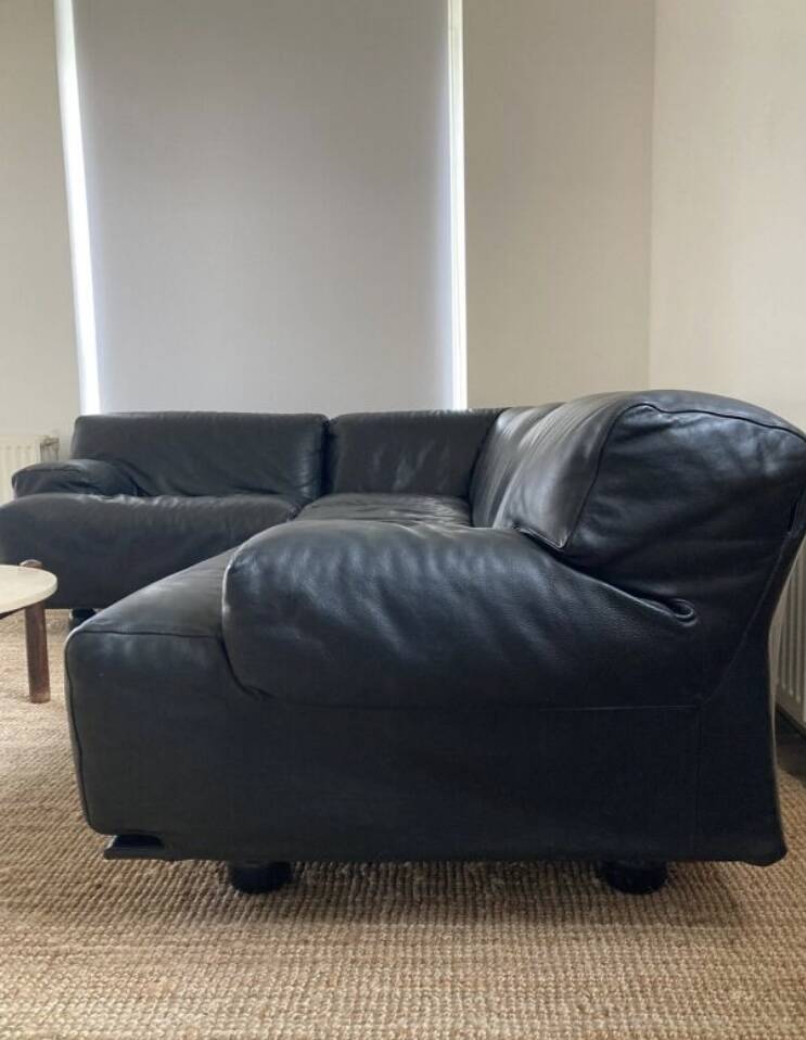 Canapé Modulaire Flandra en Cuir par Vico Magistretti pour Cassina, Italie, années 1970