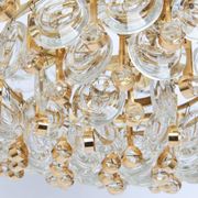 Brass and crystal chandelier, Sciolari design by Palwa, Germany, 1970s.