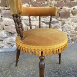 fauteuil de salon Lounge type Crapaud velours des années 1950
