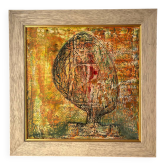 The tree, mixed media, signed Sandra Malheiros 2002