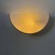 Vintage half-circle wall lamp, white lacquered metal and opaline glass, France 1970