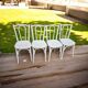 4 vintage white bistro chairs