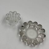 Glass candle holder duo