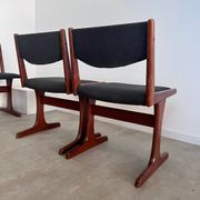 Set of 6 old Scandinavian chairs from the 60s, vintage teak