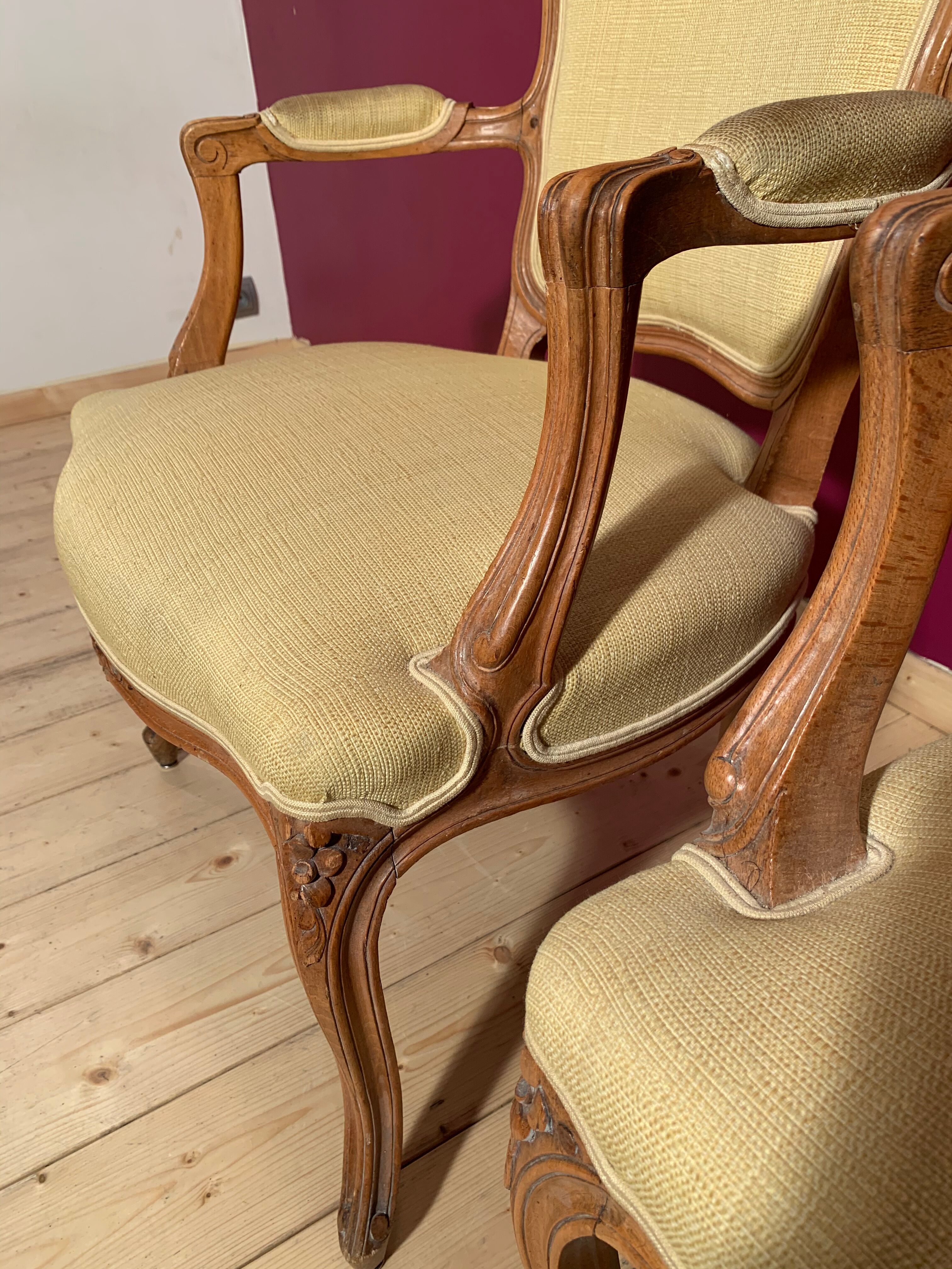 Pair baroque armchairs
