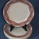 6 flat plates vintage art deco - red décor