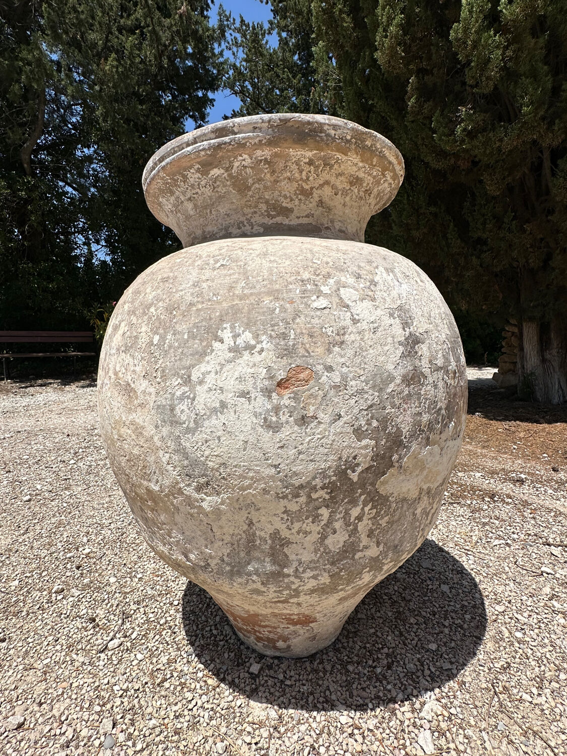 Ancient terracotta pottery jar from the 19th century