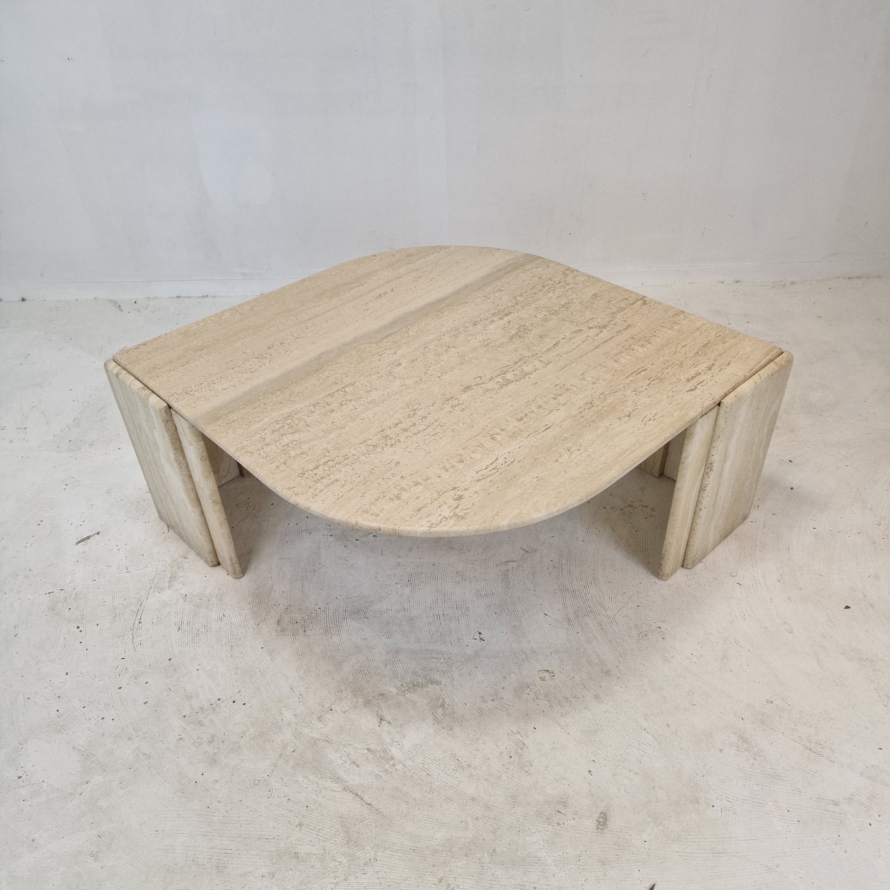 Italian travertine coffee table, 1980's