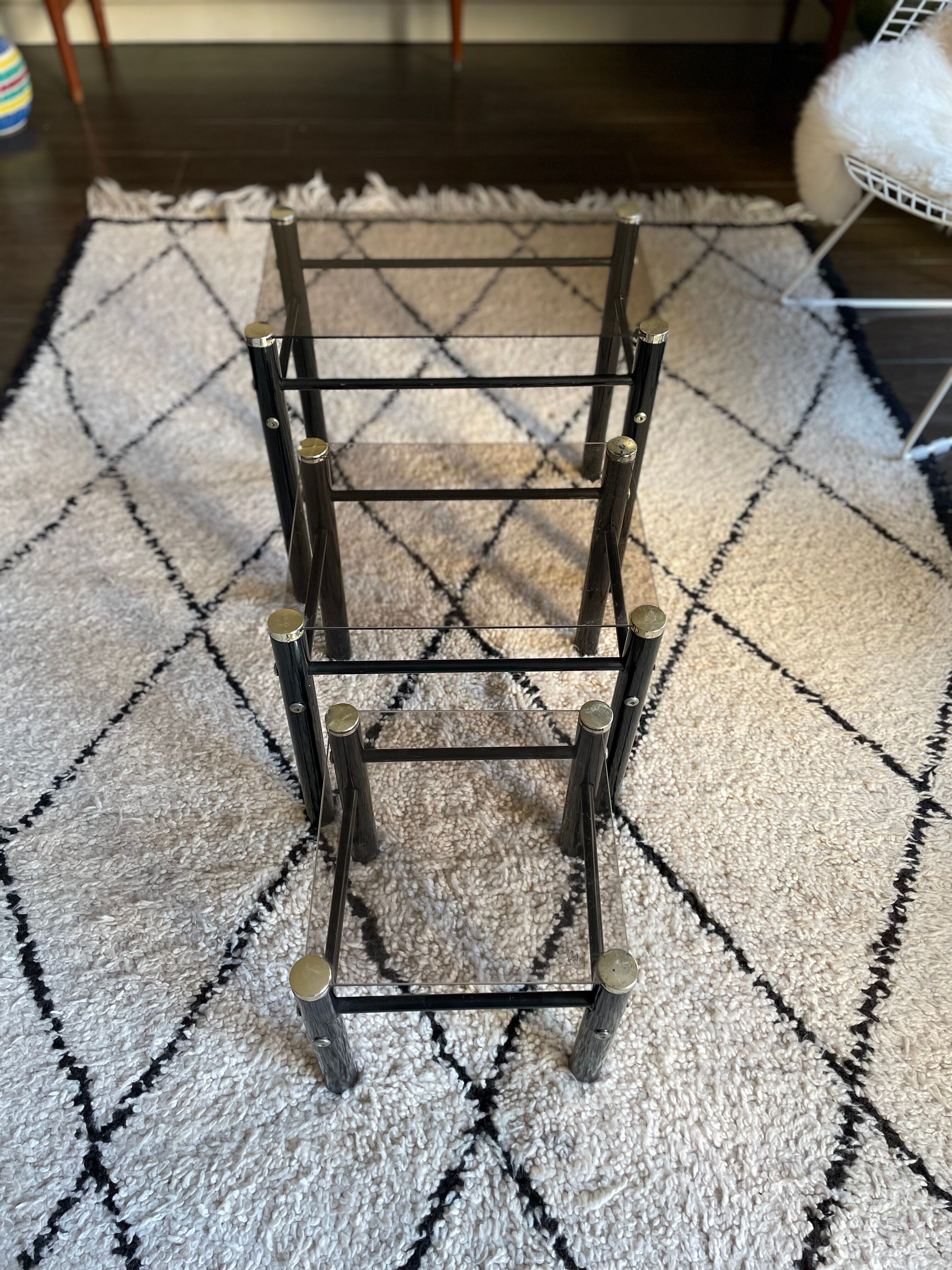 Nesting tables by Yves Boutboul, designer from the 70s