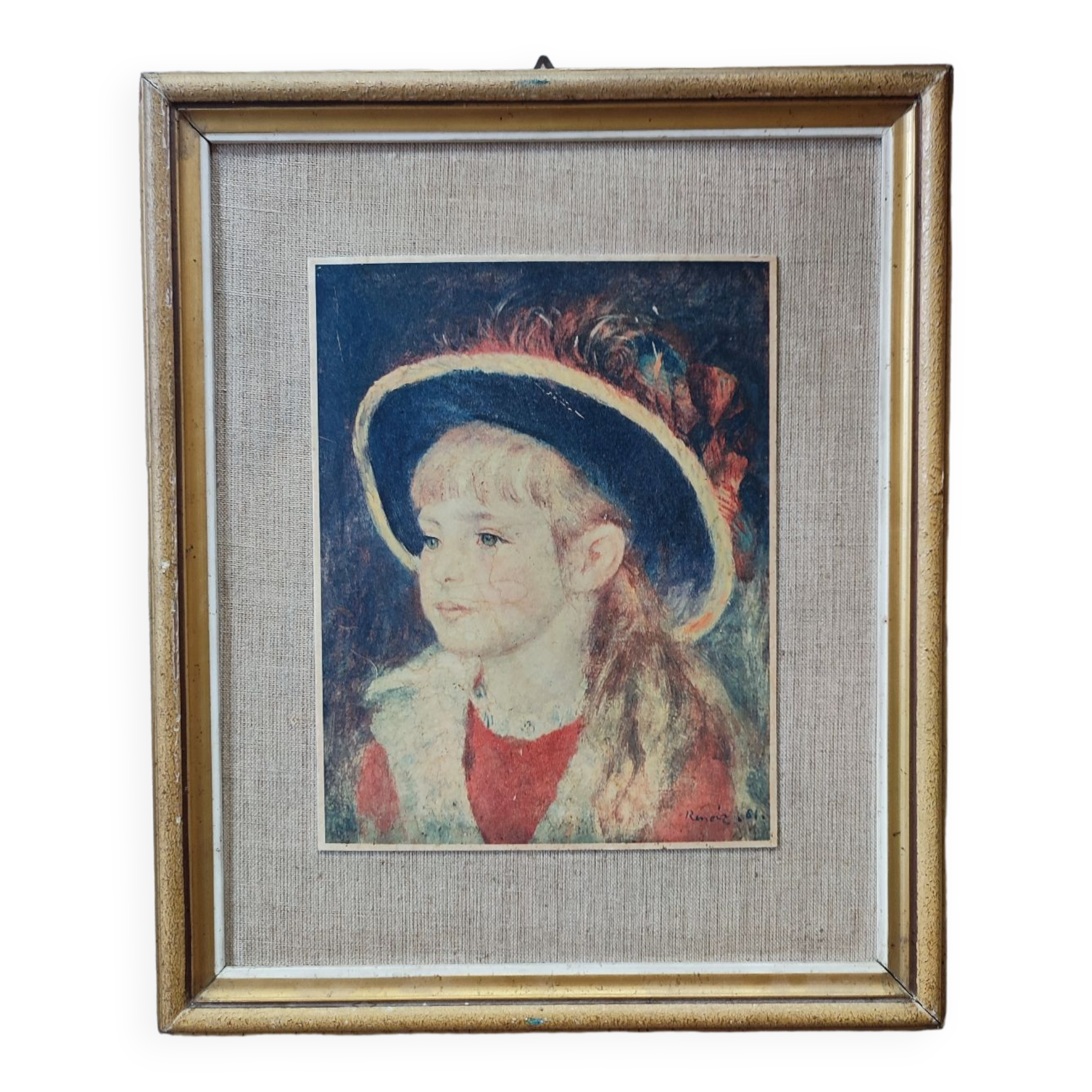 Reproduction painting August Renoir Portrait of a young girl in a blue hat