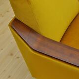 Yellow velvet armchair, 1960s