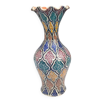 Vase en Céramique Marocaine de Safi - Décor Traditionnel Polychrome