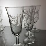 Set of 10 champagne flutes 60s