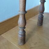 Upcycled brutalist stool, side table, bedside table in solid oak