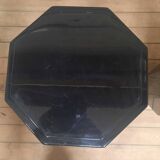 Pair of octagonal black lacquered wooden side tables