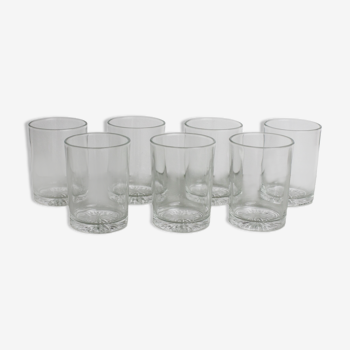 Set of 7 glass water glasses