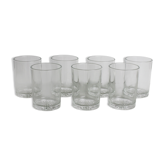 Set of 7 glass water glasses