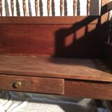 Beech baluster bench with drawer