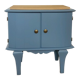 Chevet vintage bleu de nîmes et chêne