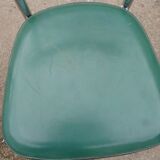 3 chaises chromé et cuir vert