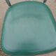 3 chaises chromé et cuir vert