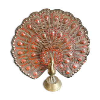 Peacock figurine in Indian brass