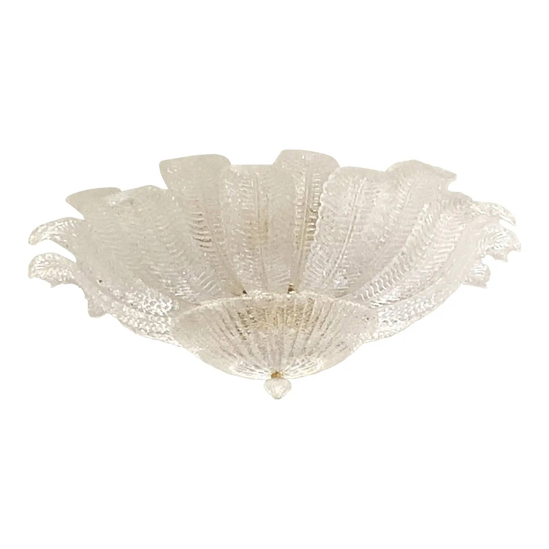 Impressive Italian Murano Glass Sputnik Flush-Mount Chandelier