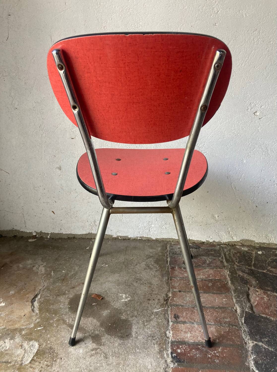 Red formica chairs