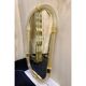 Pair of Gold Leaf Murano Glass Wall Mirrors, Italian "Torciglione" Design