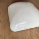 Square wall and ceiling light in white opaline glass, 1960-1970