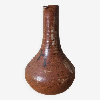 Brown vintage stoneware carafe