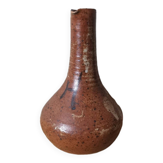 Brown vintage stoneware carafe