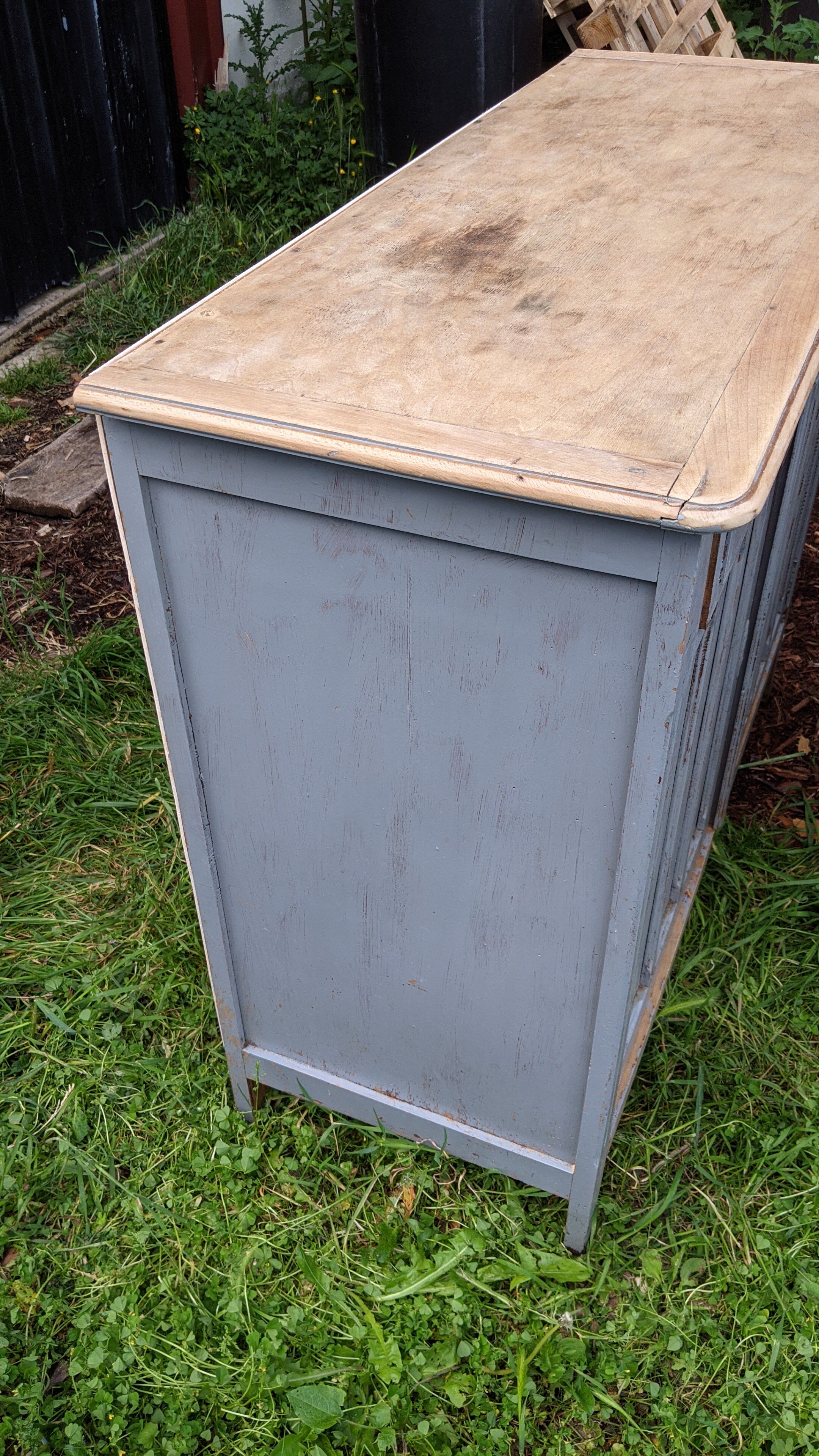 Old grey kitchen buffet