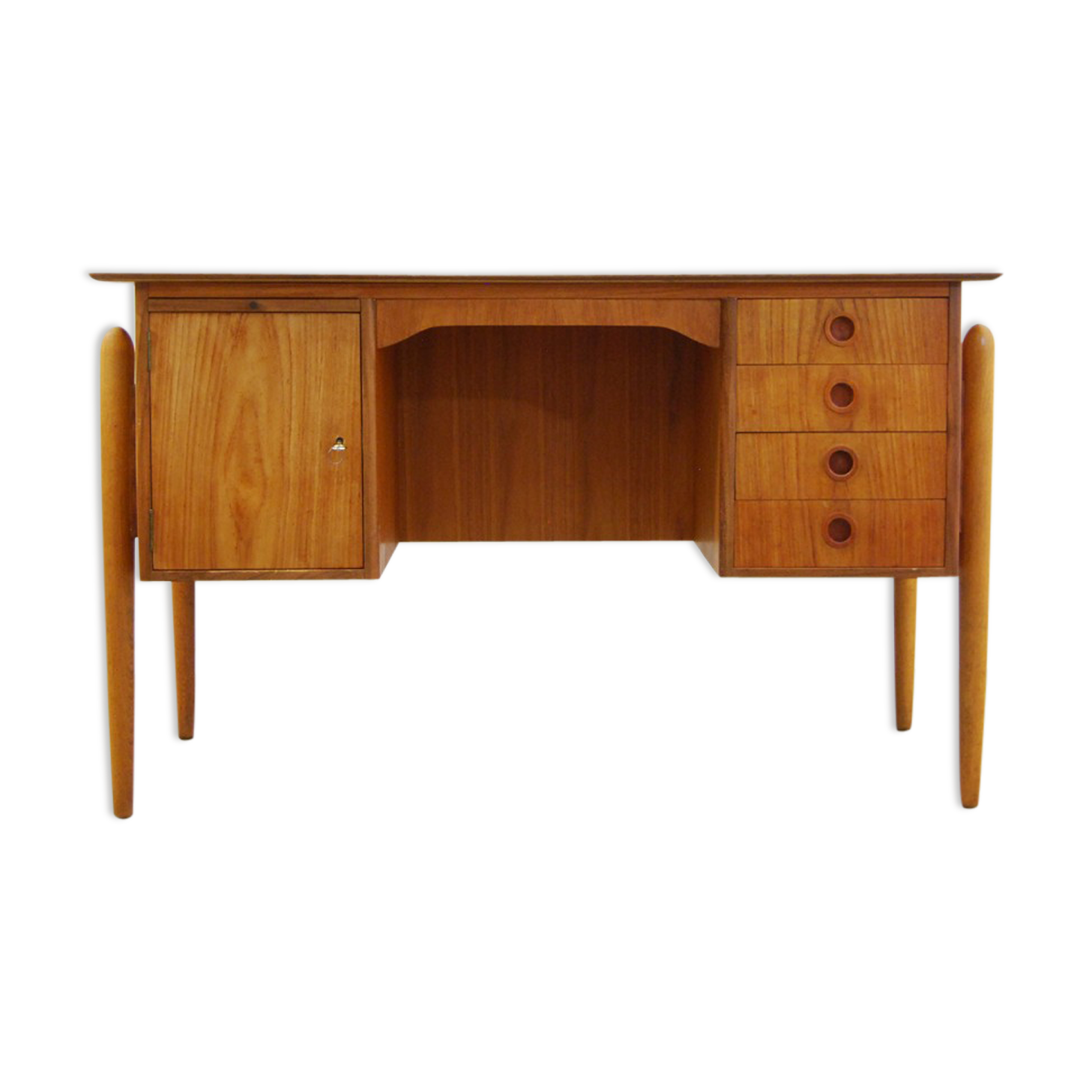 Vintage Pine Veneer Desk, 1960s
