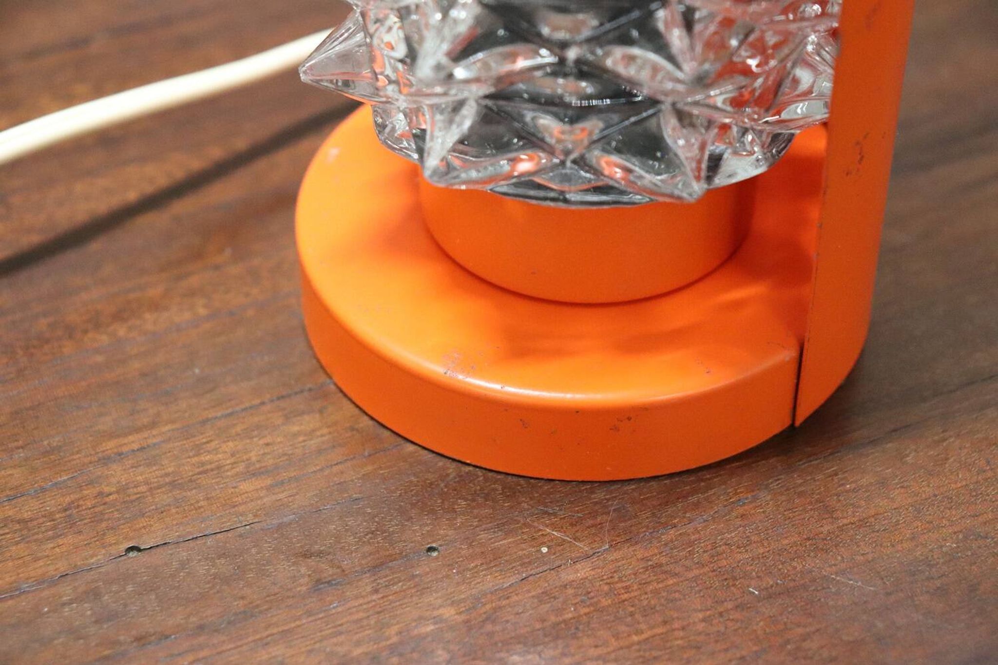 Murano Glass and Orange Metal Table Lamp, Italy, 1950s
