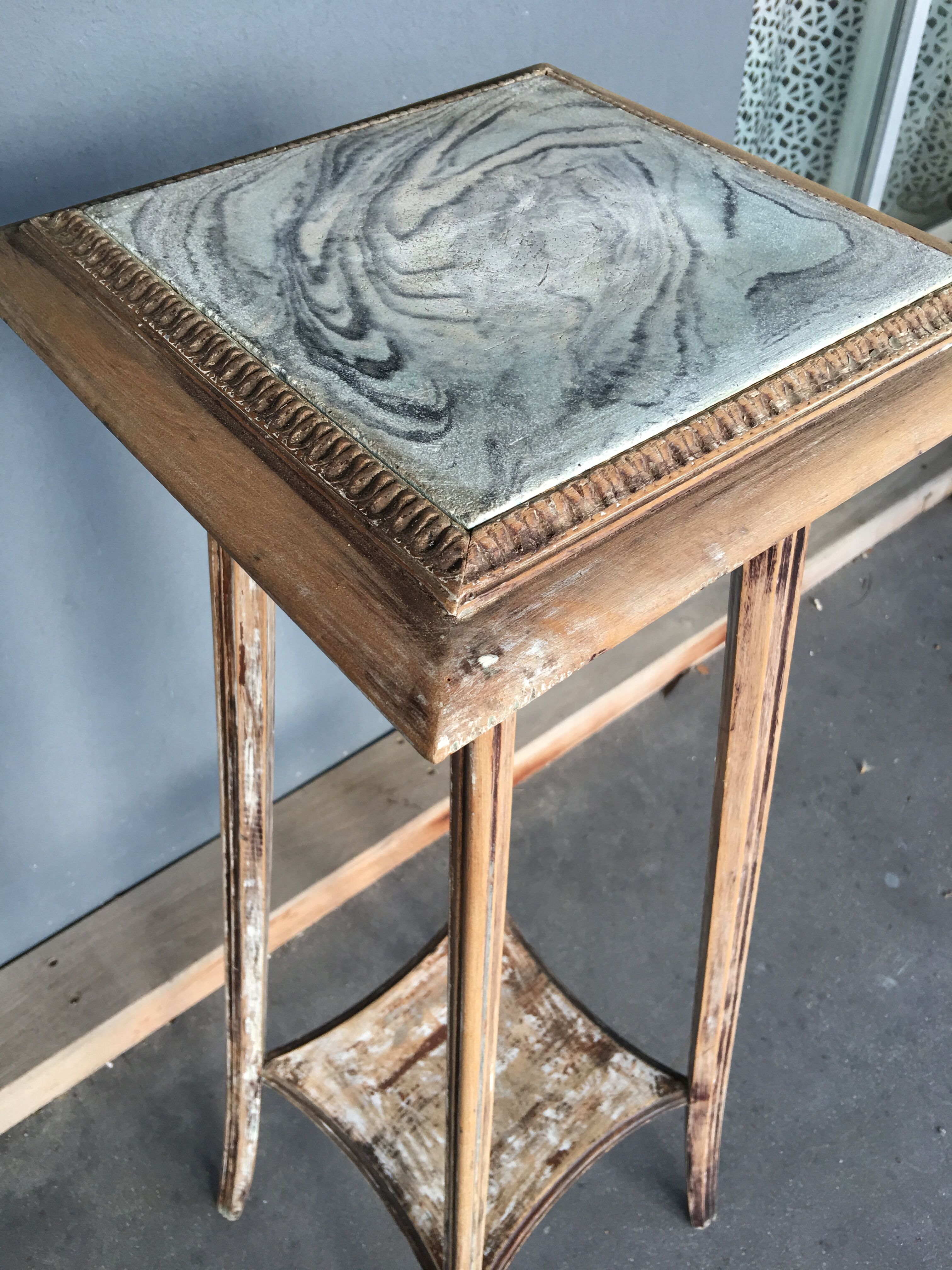 Wood and ceramic side table, 1930